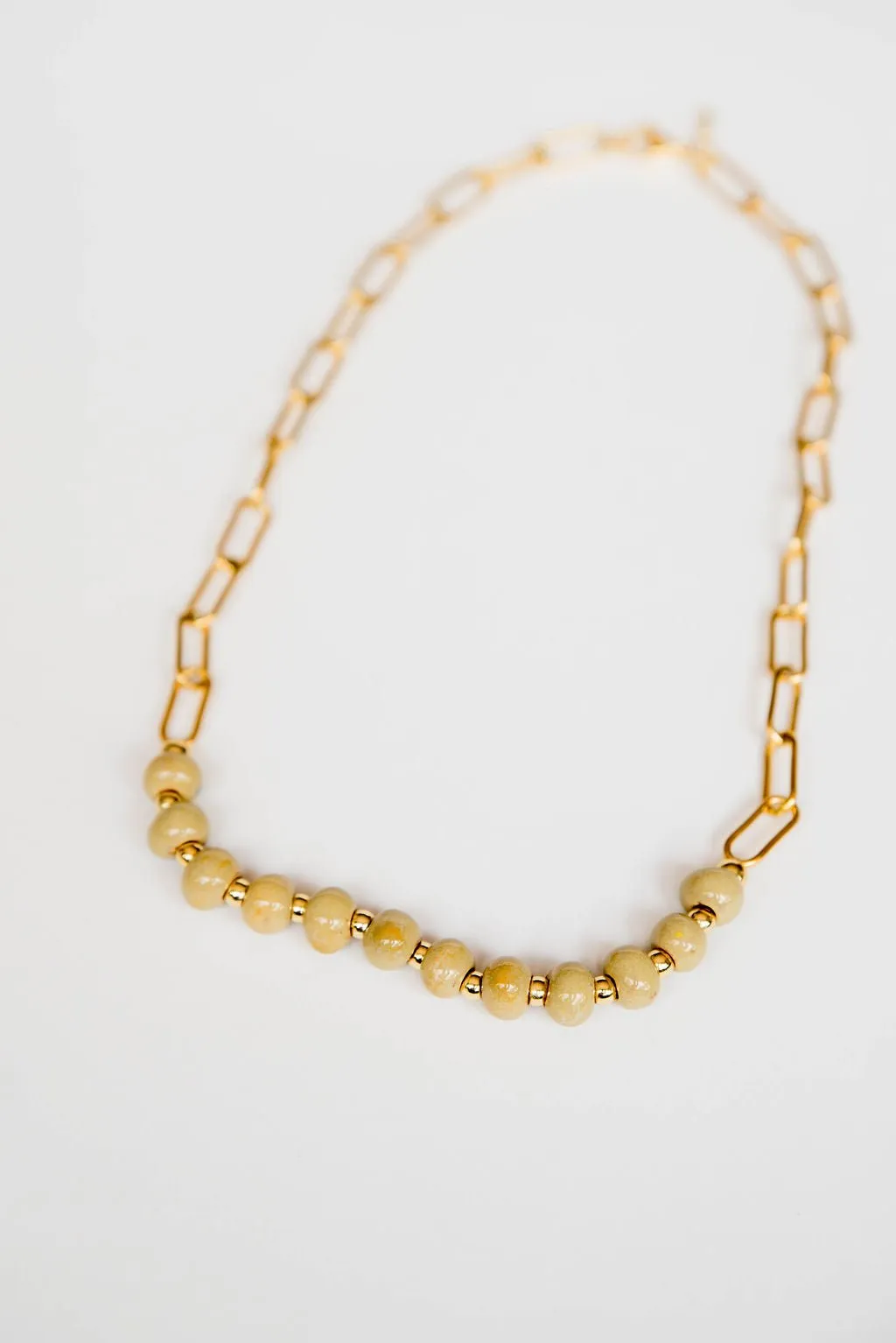 Bel Koz Gold Single Strand Clay Necklace