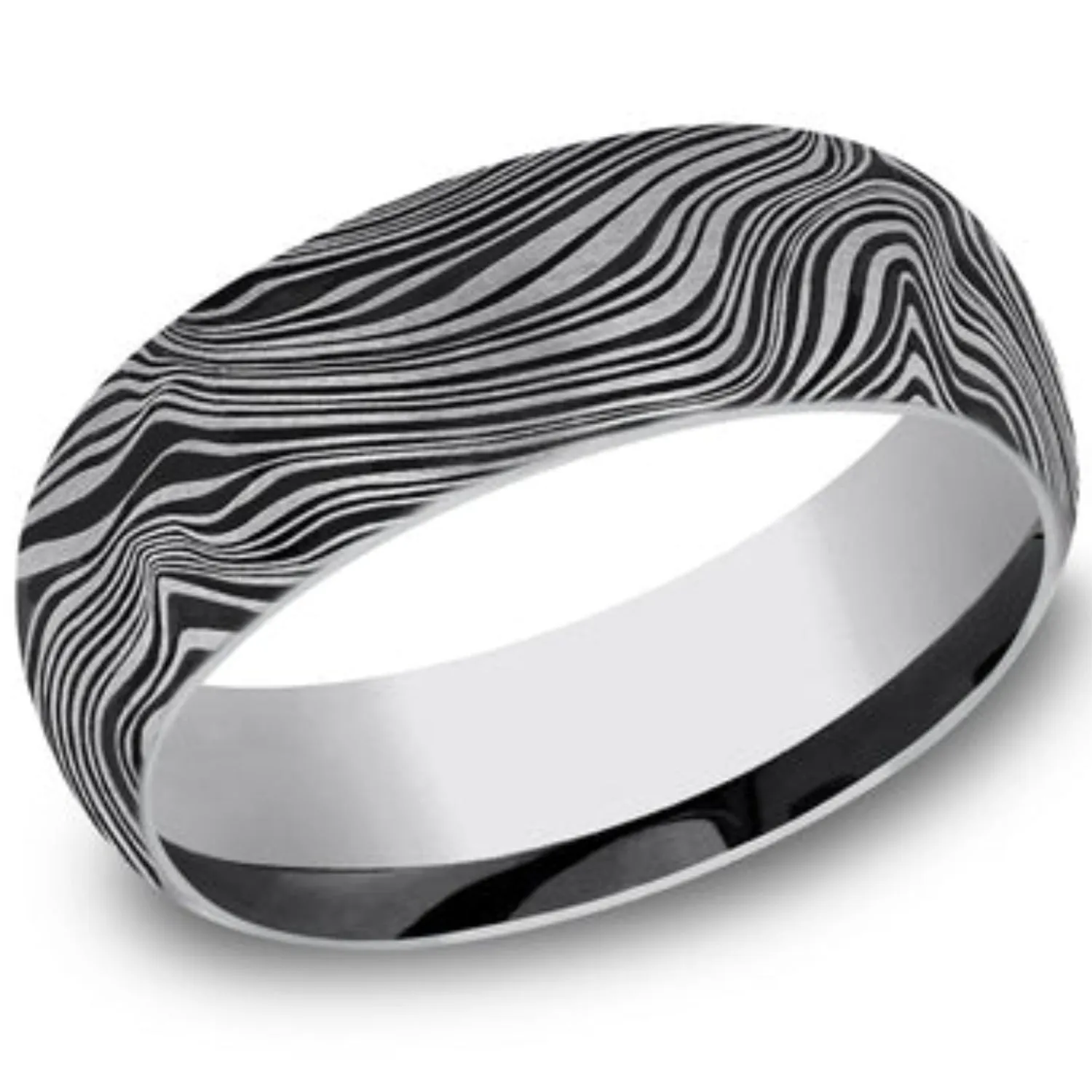 Benchmark "The Gladiator" 8MM Comfort Fit Wave Design Wedding Band