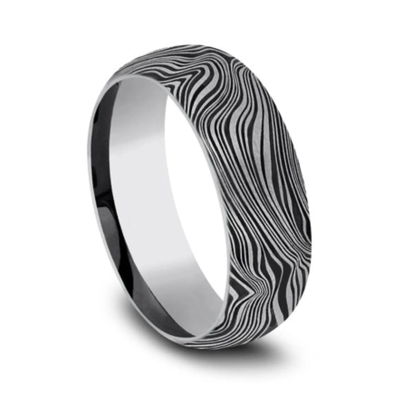 Benchmark "The Gladiator" 8MM Comfort Fit Wave Design Wedding Band