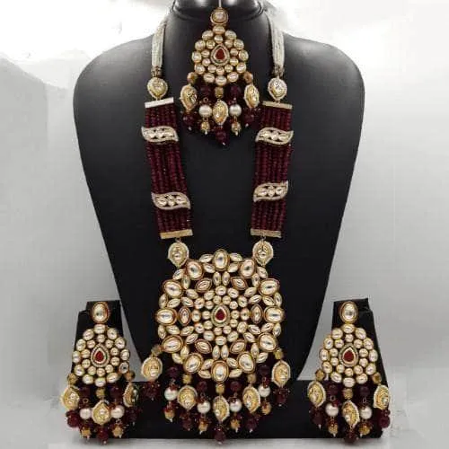 Big Kundan Pendant Onex Necklace And Earring Set