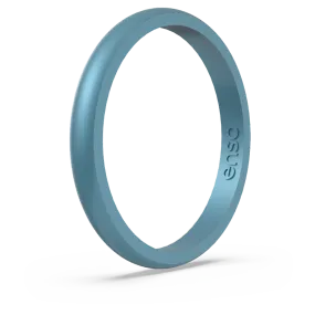 Birthstone Classic Halo Silicone Ring - Blue Topaz