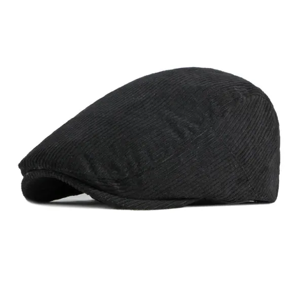 Black Japanese Corduroy Warm Beret Hat 黑色日系燈芯絨貝雷帽 KCHT2251