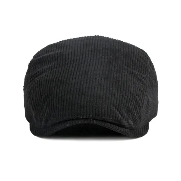 Black Japanese Corduroy Warm Beret Hat 黑色日系燈芯絨貝雷帽 KCHT2251