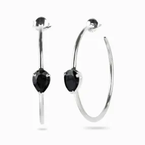 Black Onyx Hoops