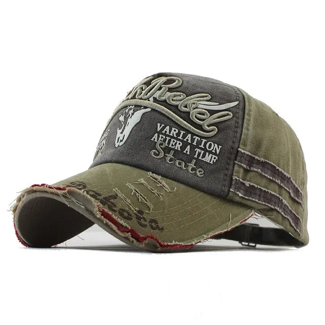 Black Rebel Embroid Baseball Cap