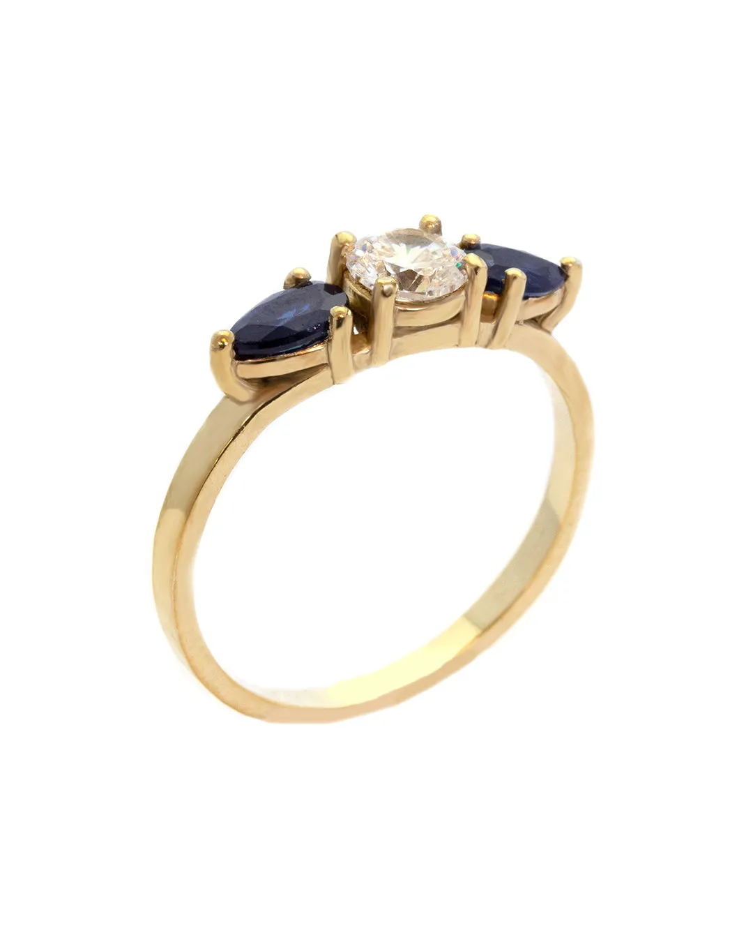 Blues Sapphire and Diamond Ring