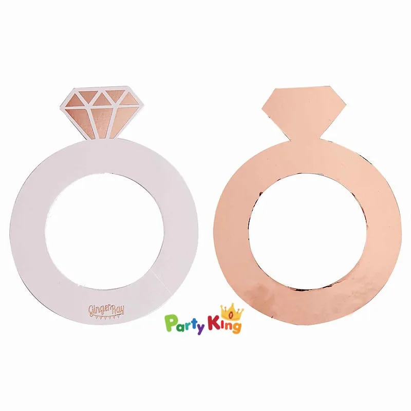 Blush Hen Party Drink Markers Ring Shaped Rose Gold Foil