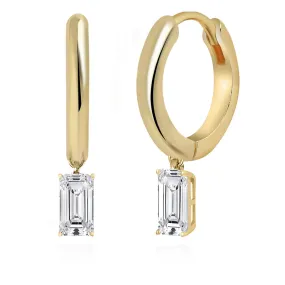 Brass 18k Rose Gold Baguette Shape Crystal Clip On Earring Pair For Women