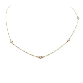 Brilliant Cut Diamond 18" Necklace -  18ct Yellow Gold