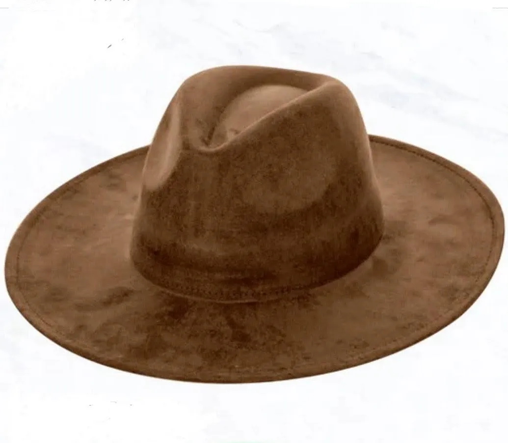 Brown Leather Hat Band w/ Turquoise Slab   Choice of Boho Hat