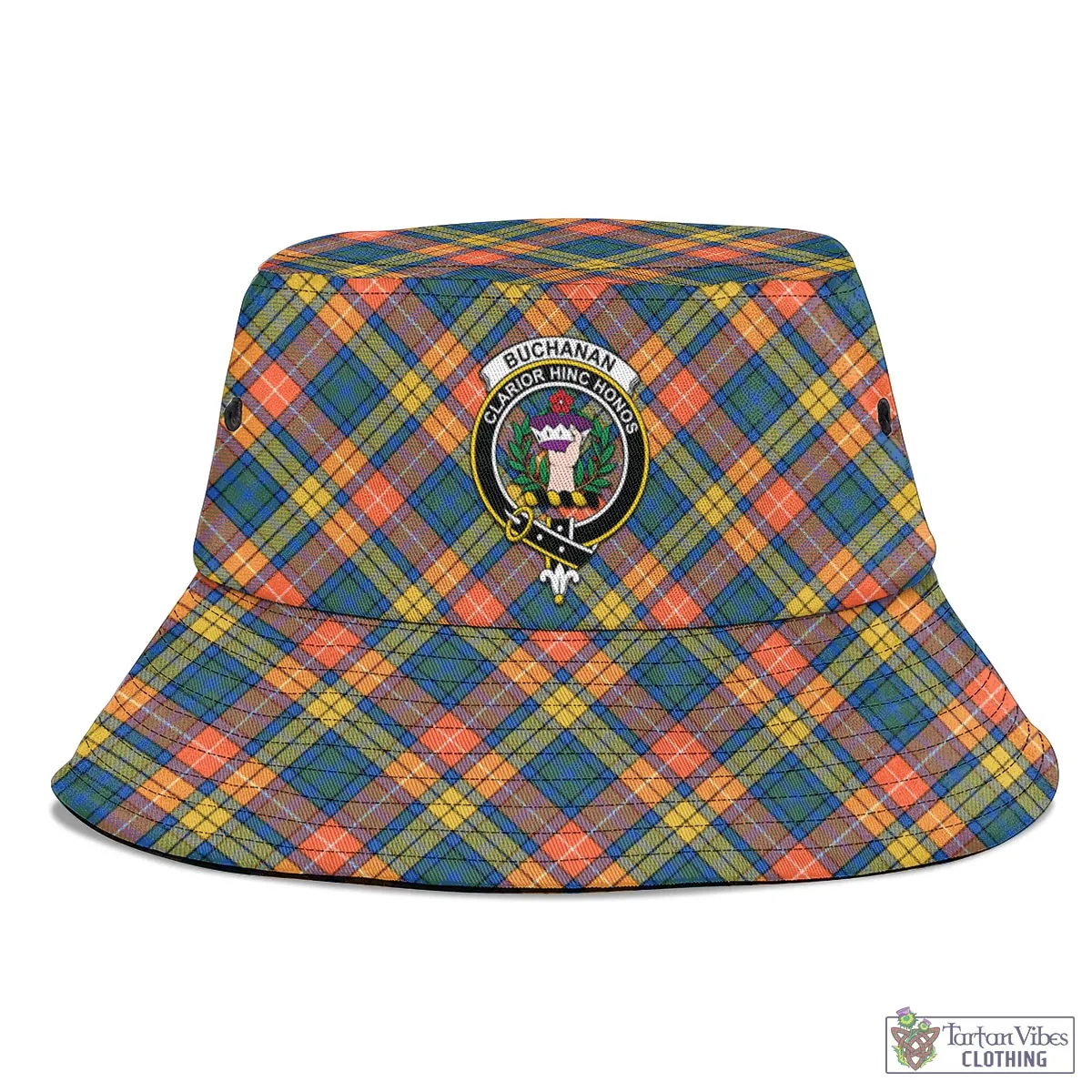 Buchanan Ancient Tartan Bucket Hat with Family Crest