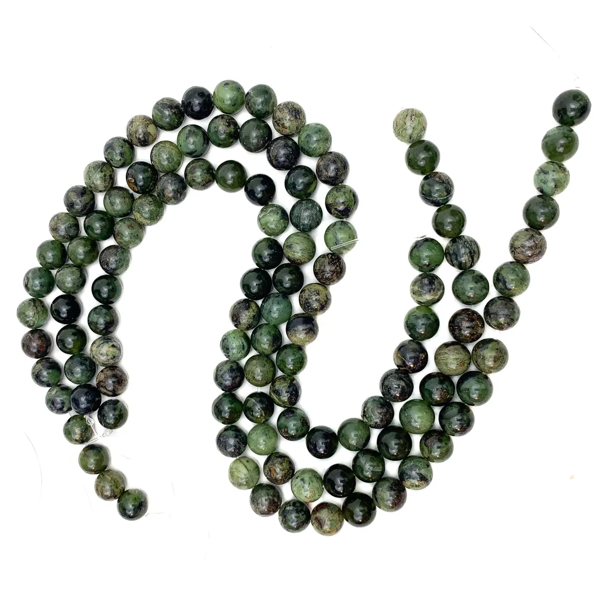 Canadian Jade 10mm Smooth Rounds Bead Strand