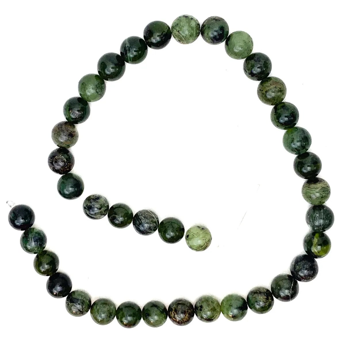 Canadian Jade 10mm Smooth Rounds Bead Strand