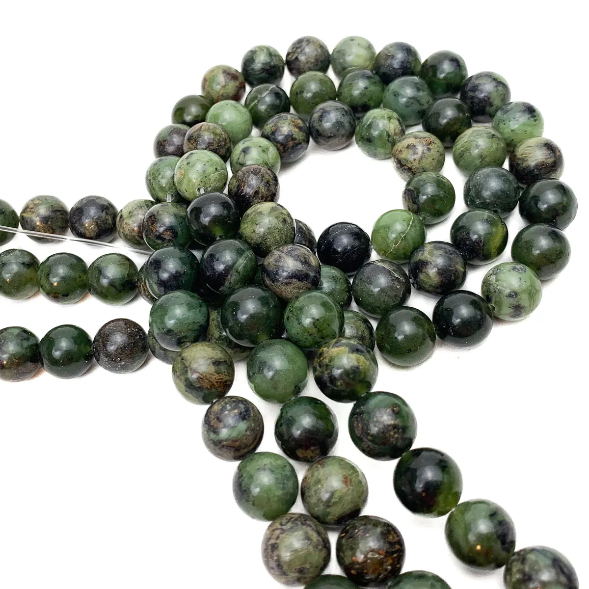 Canadian Jade 10mm Smooth Rounds Bead Strand