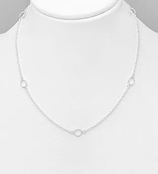 Casual Circles Short .925 Sterling Silver Necklace