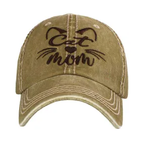 Cat Mom Message Vintage Baseball Cap