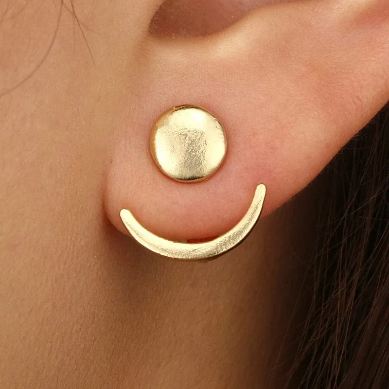 Celestial Full Moon & Moon Crescent Earrings