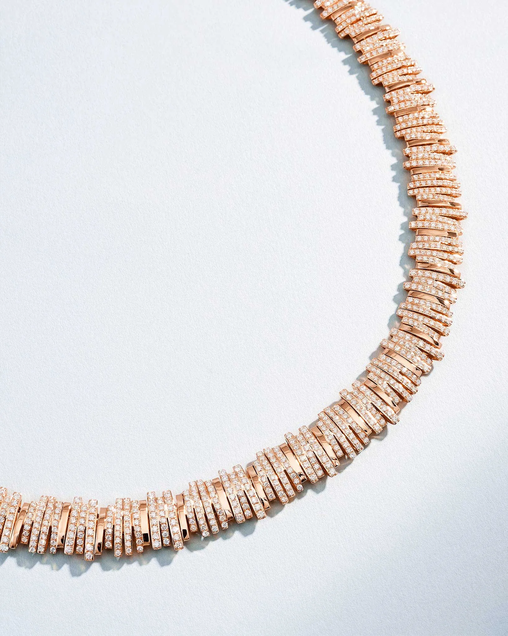 Classic Gold Half Pave Tennis Necklace