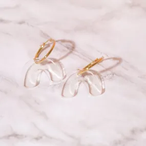 Clear arch hoop earrings