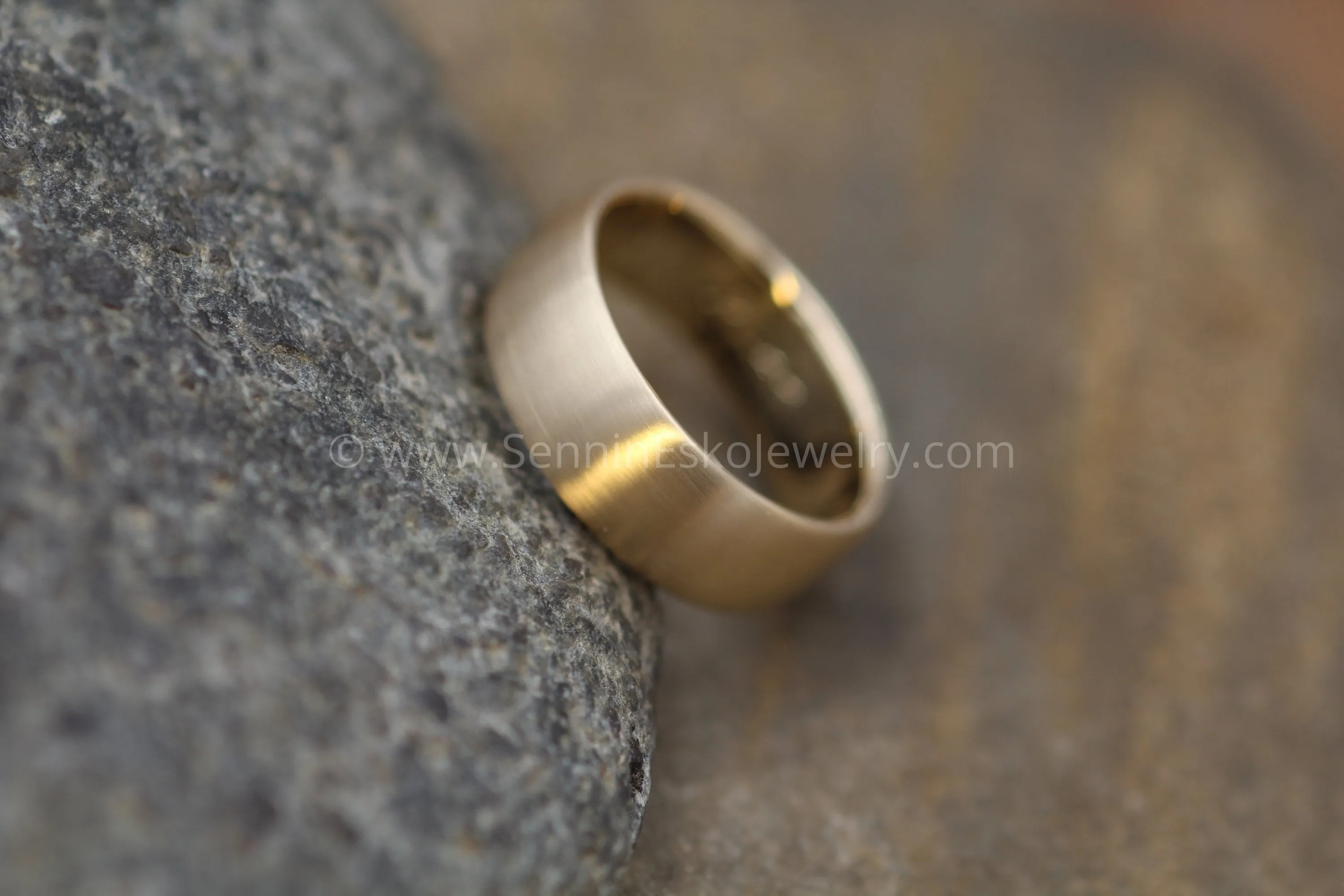 Comfort Fit 14kt Yellow Gold 7x2mm Band - Matte Finish