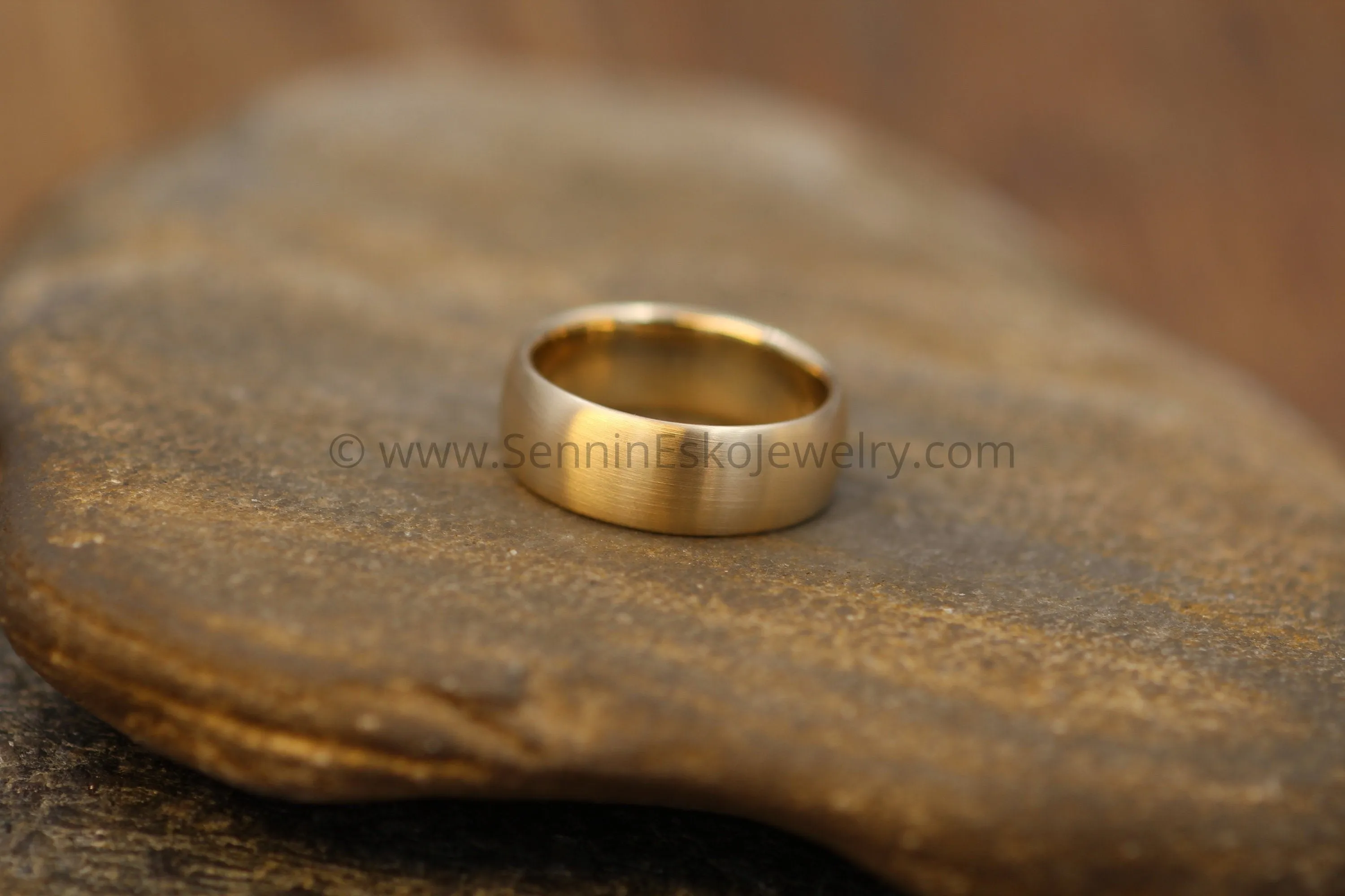 Comfort Fit 14kt Yellow Gold 7x2mm Band - Matte Finish