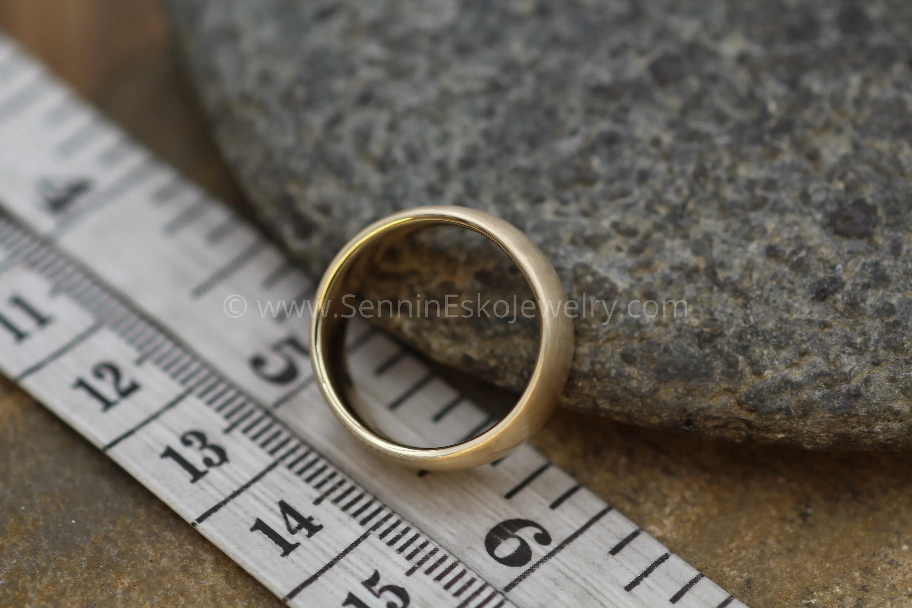 Comfort Fit 14kt Yellow Gold 7x2mm Band - Matte Finish