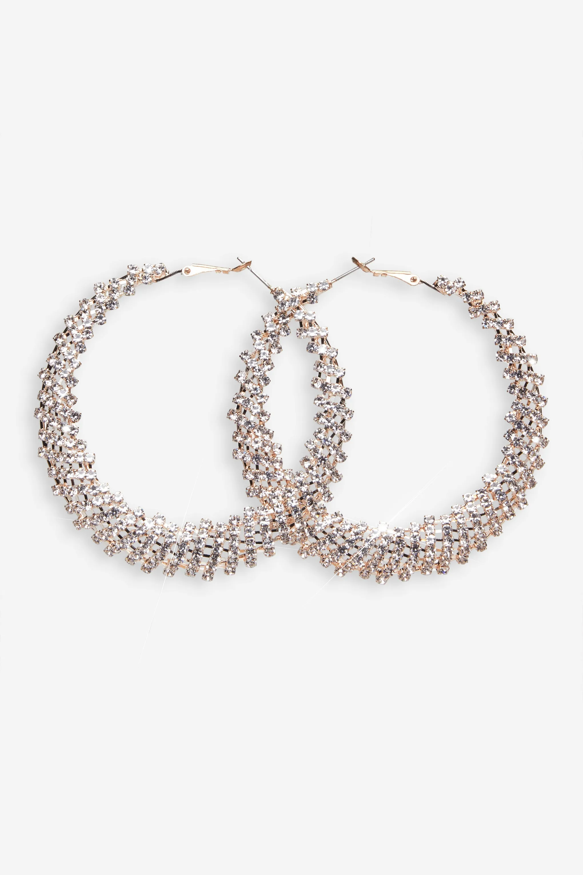 Corina | Gold Diamante Hoop Earrings