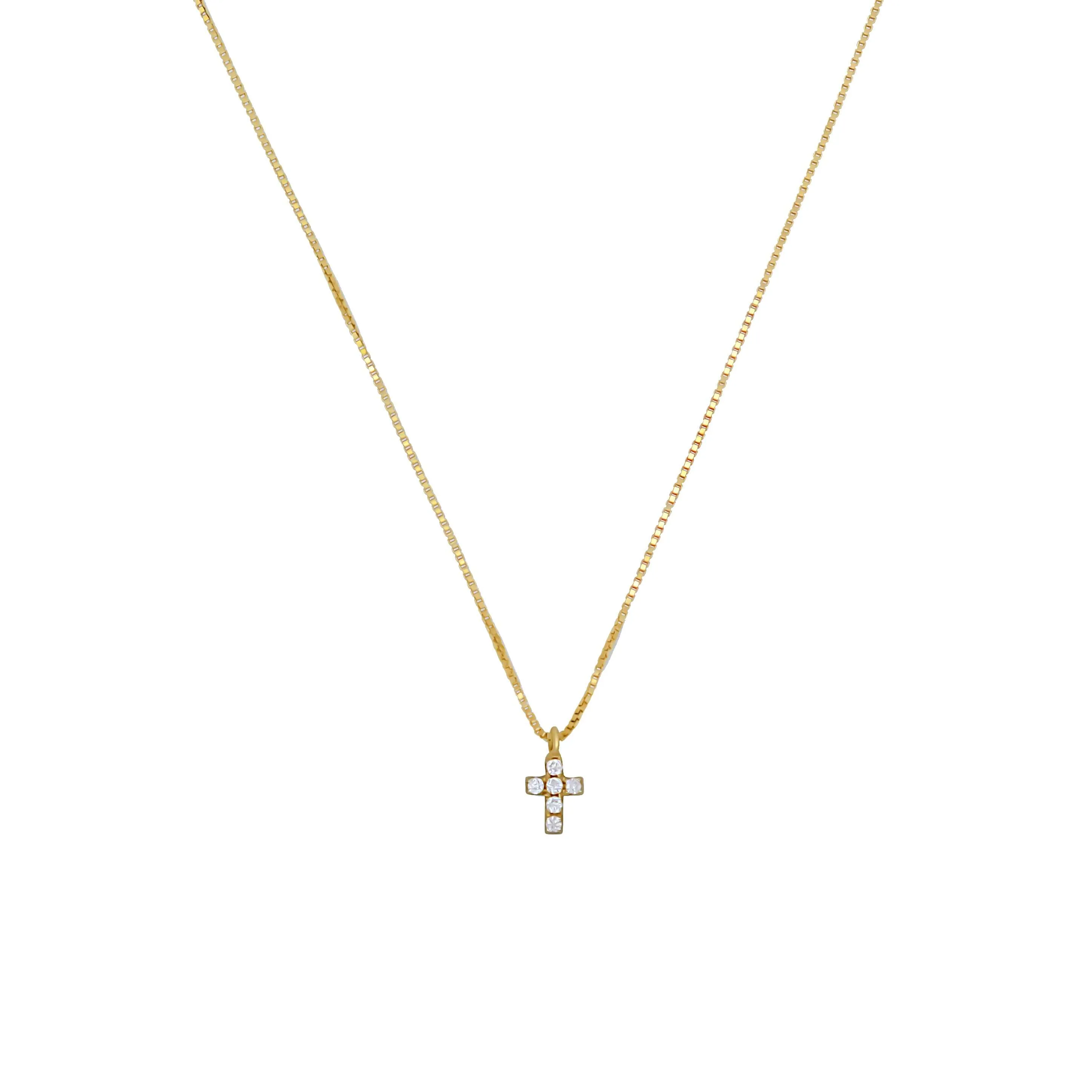 CROSS DIAMOND NECKLACE - GOLD