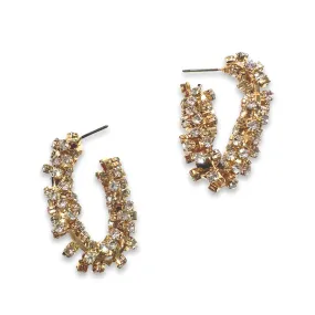 Crystal Twist Chain Hoop Earrings