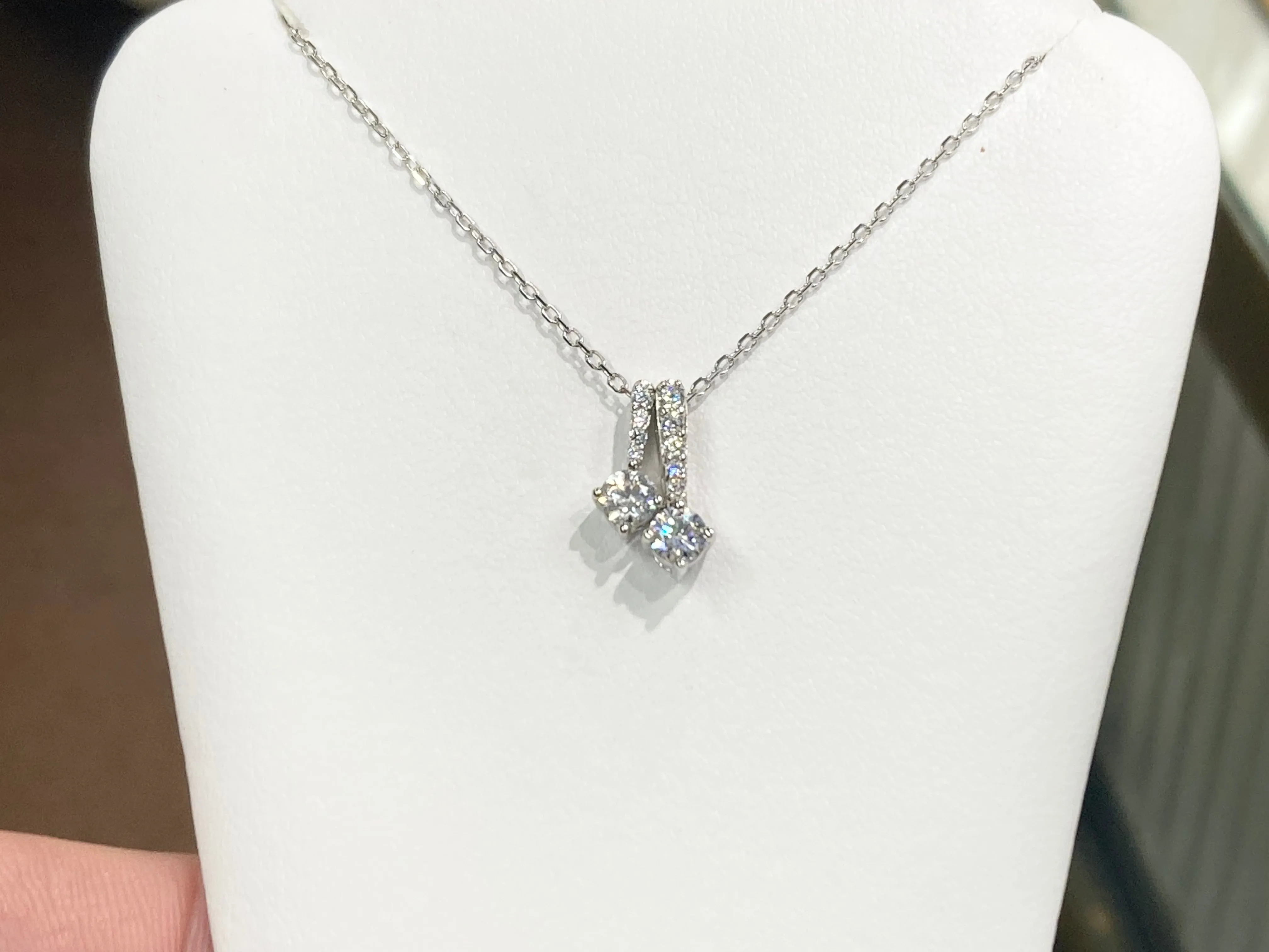 Cubic Zirconia Silver Adjustable Necklace