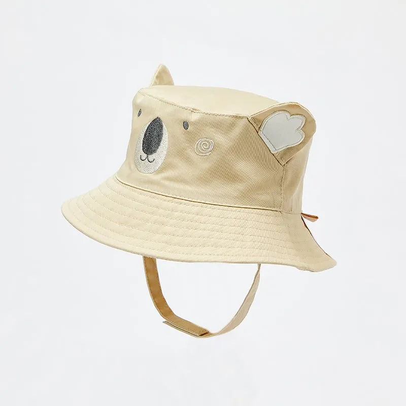 Cuddly Bear Boy Khaki Summer Bucket Hat