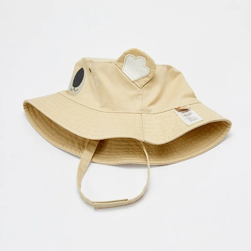 Cuddly Bear Boy Khaki Summer Bucket Hat