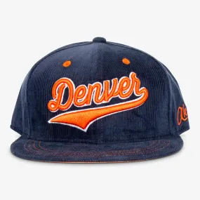 Cursive Denver Corduroy Snapback Hat