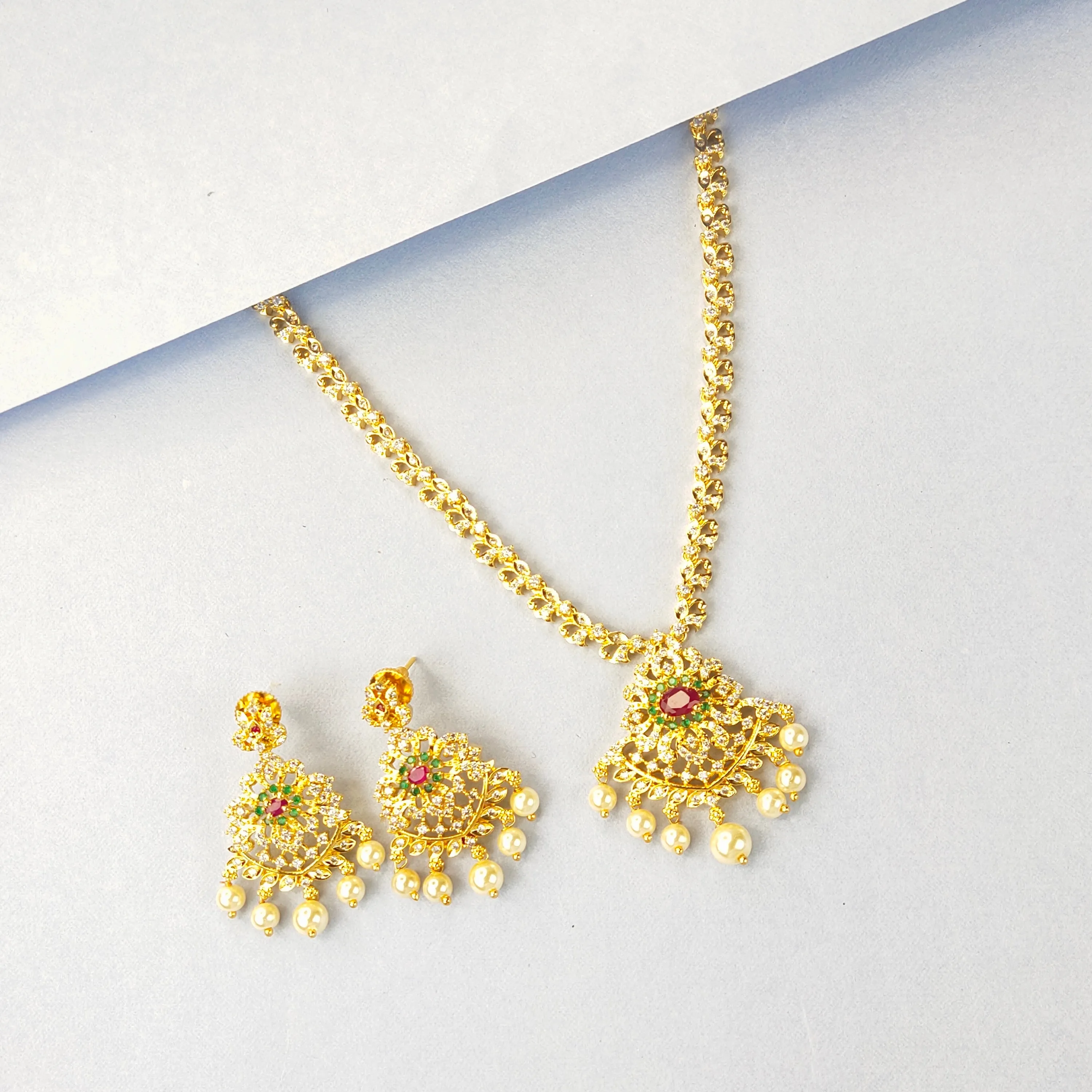 Cz Short Necklace Set By Asp Fashion Jewellery