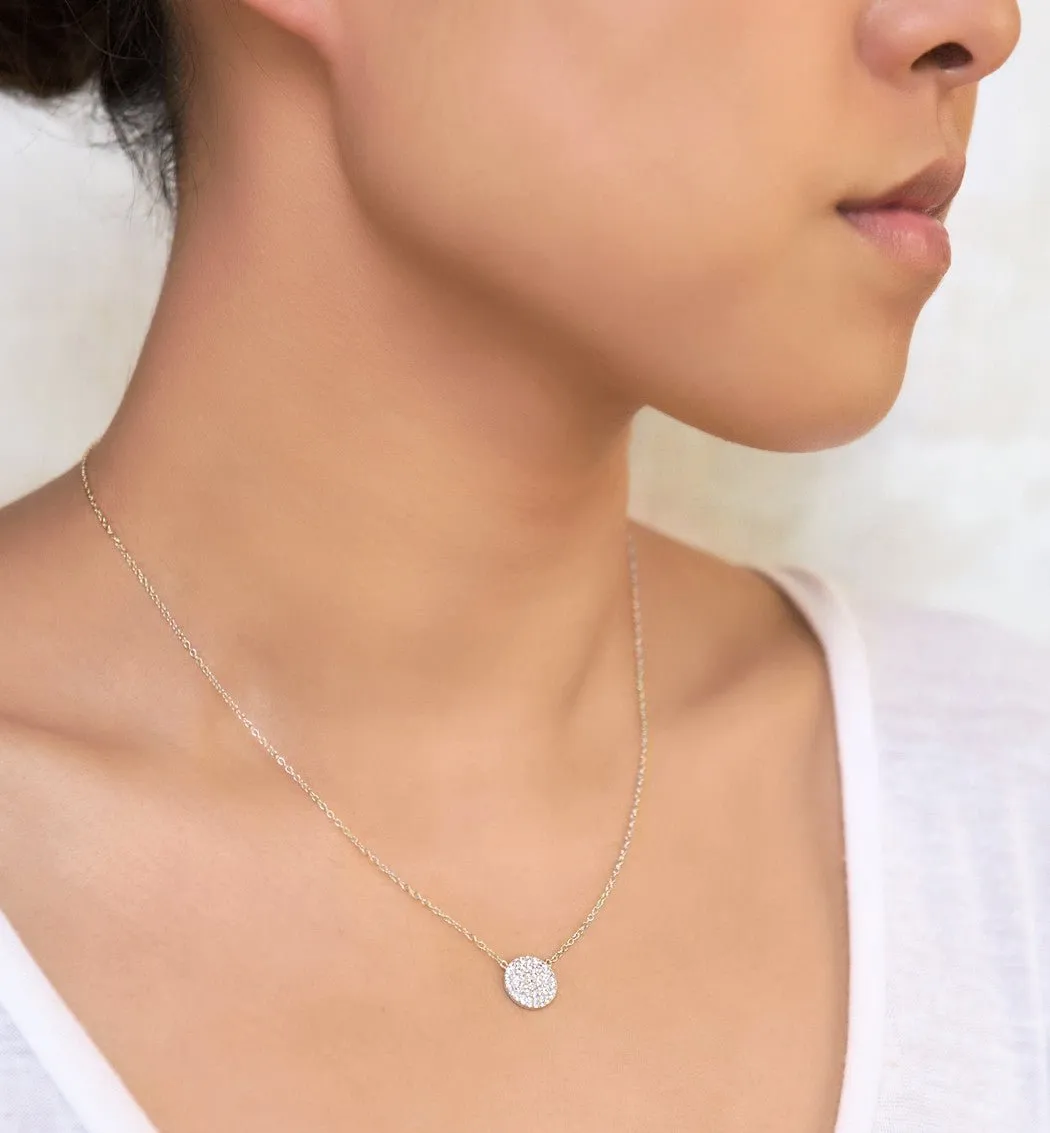 Dainty Crystal Disc Necklace