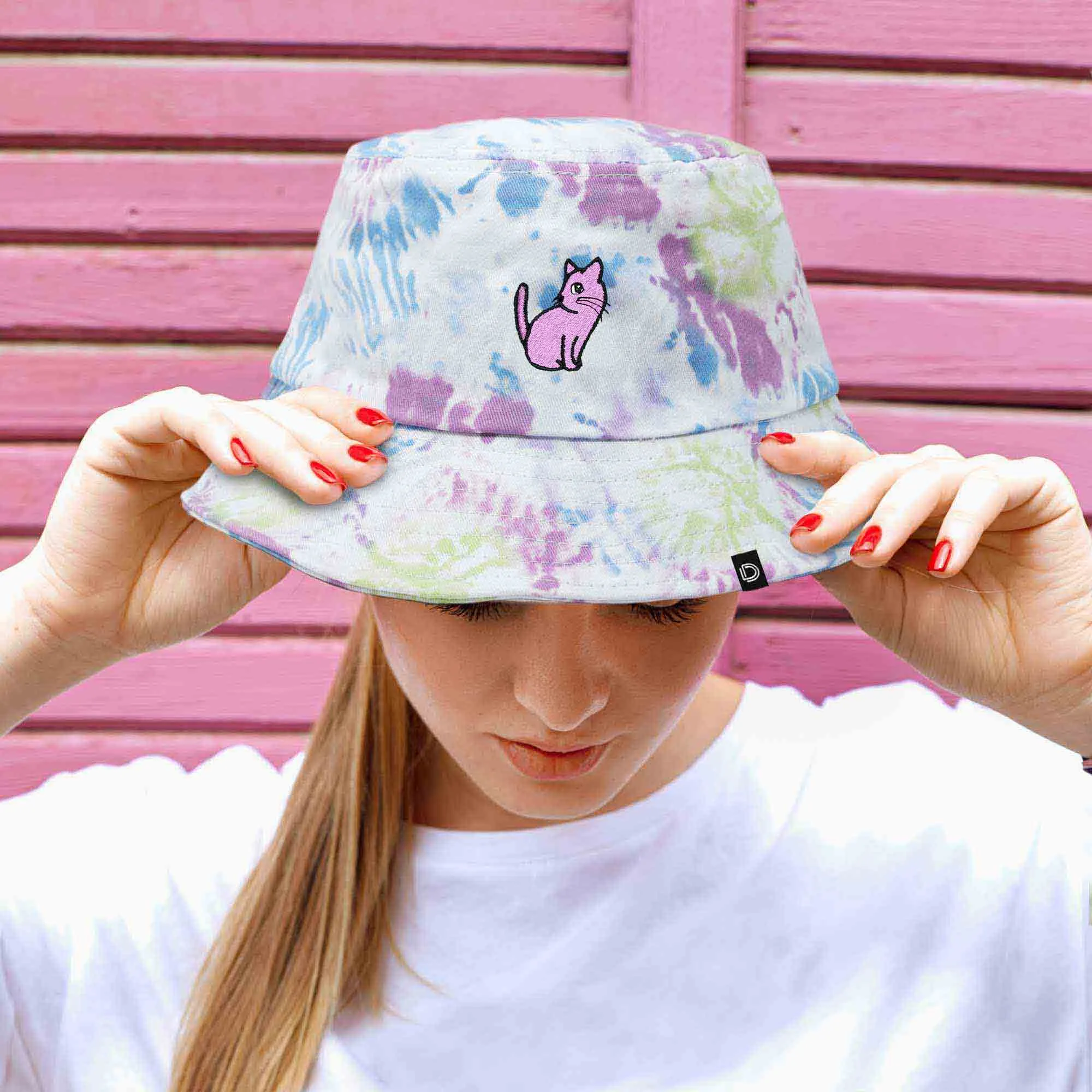 Dalix Lilac Cat Bucket Hat