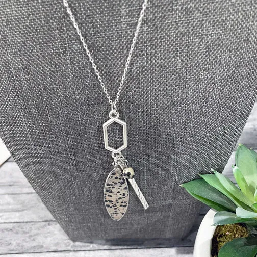 Dalmatian Jasper Stone Silver Pendant Necklace