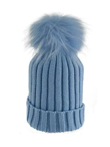 Detachable Faux Fur Bobble Pom Pom Hat