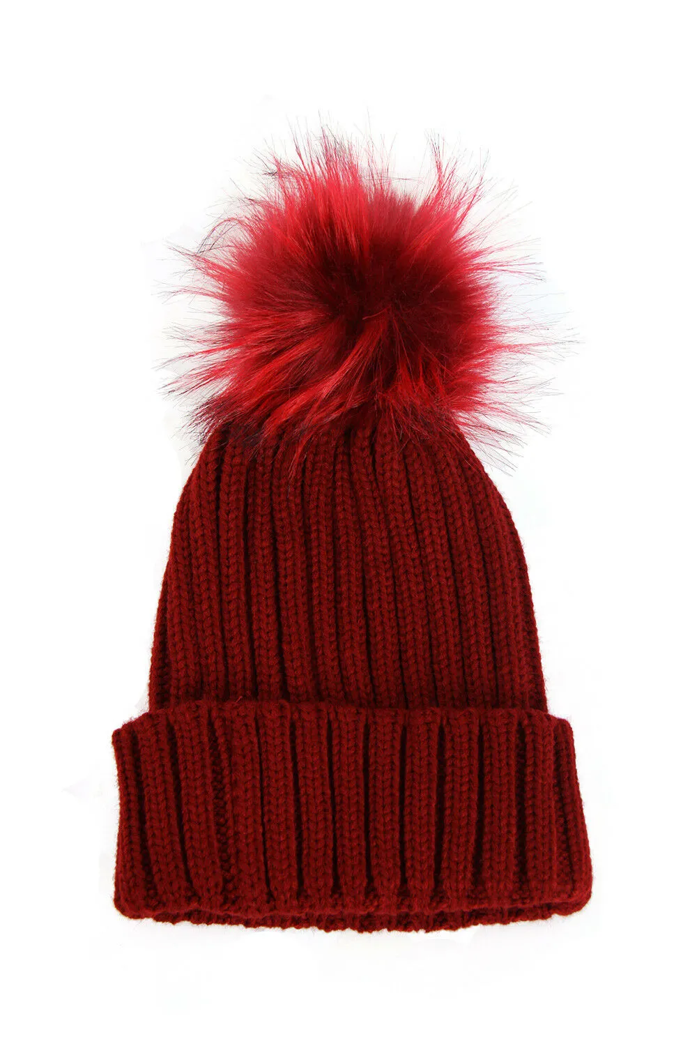 Detachable Faux Fur Bobble Pom Pom Hat