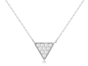 Diamond Accented Triangle Design Necklace