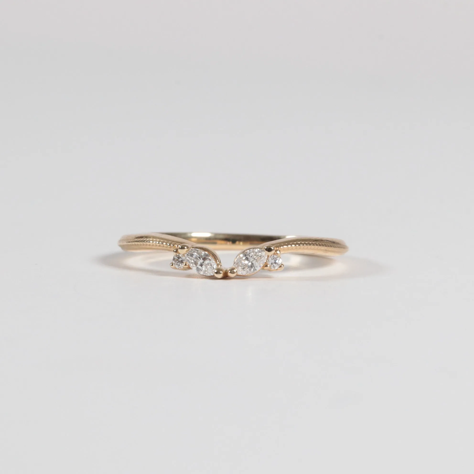 Diamond Contour Band - Yellow Gold