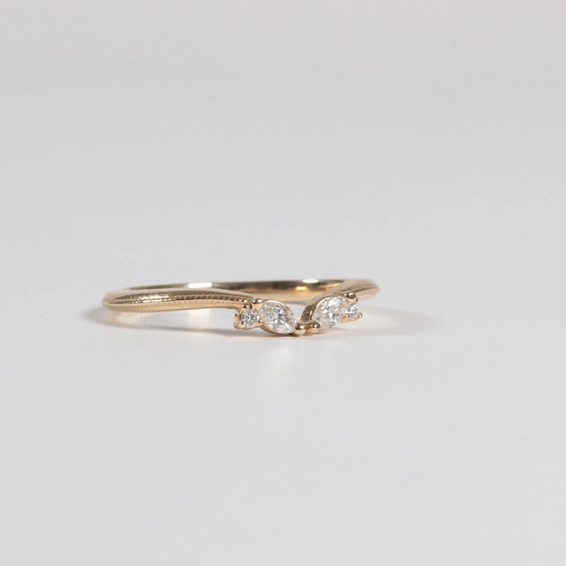 Diamond Contour Band - Yellow Gold