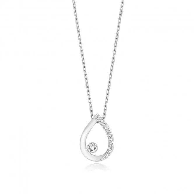 Diamond Jewellery 9ct White Gold Diamond Pear Necklace ND125W