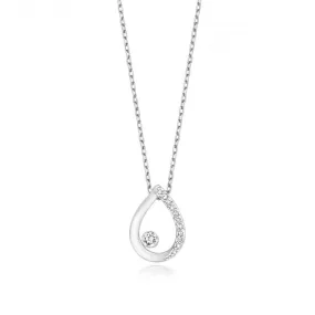 Diamond Jewellery 9ct White Gold Diamond Pear Necklace ND125W