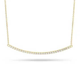 Diamond Long Curved Bar Necklace