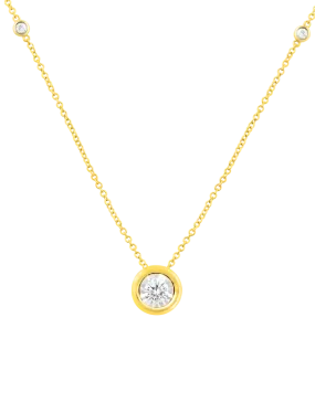 Diamond Necklace - 10ct Yellow Gold Diamond Necklace- 769994