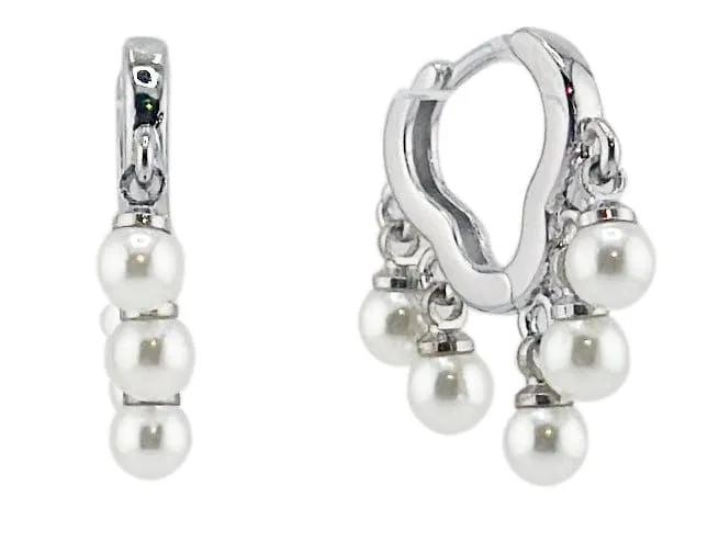 DJE310945 14K Dipped Dropped Pearl Hoop Earrings