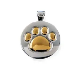 Dog Paw Print Pendant Necklace 18k Gold  Sterling Silver