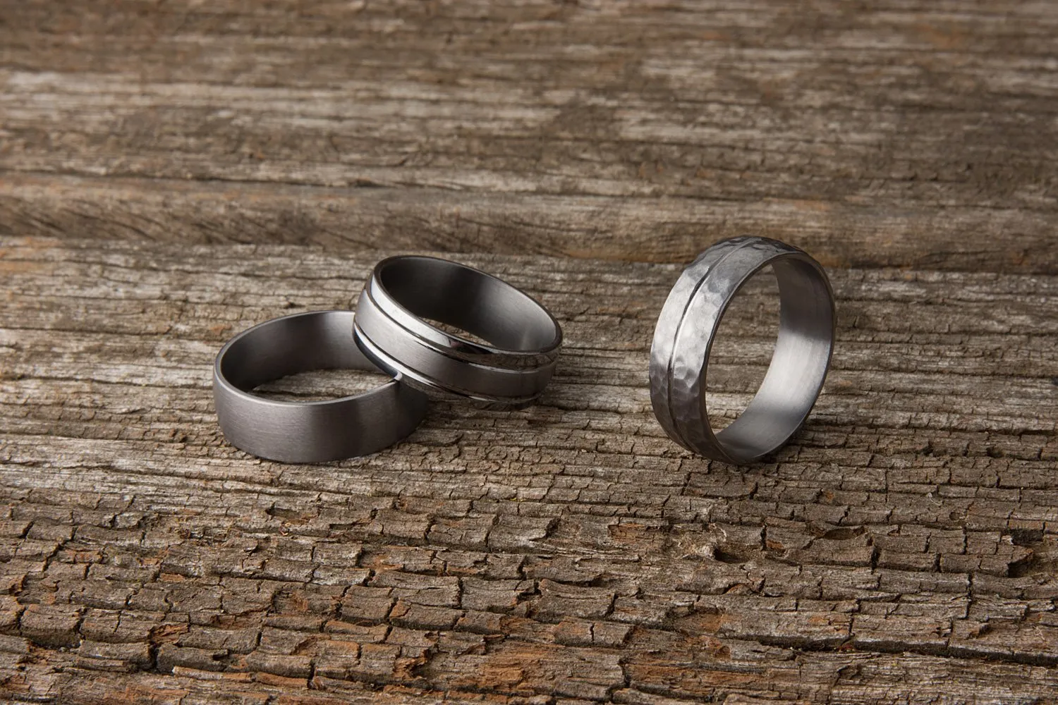 Dual Grooved Tantalum Wedding Ring