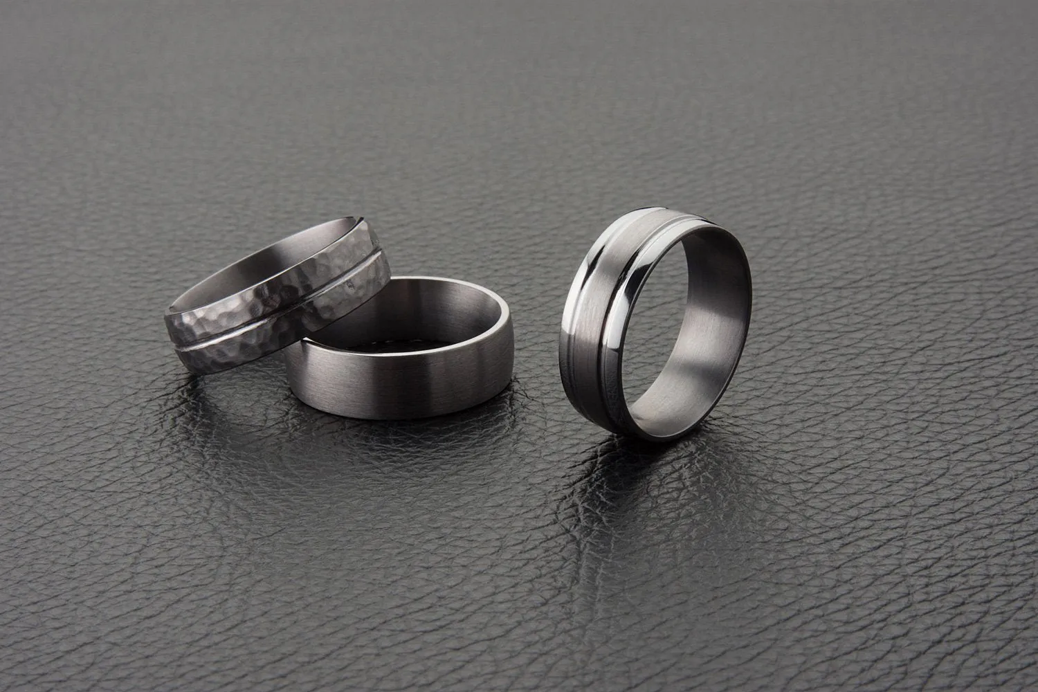 Dual Grooved Tantalum Wedding Ring